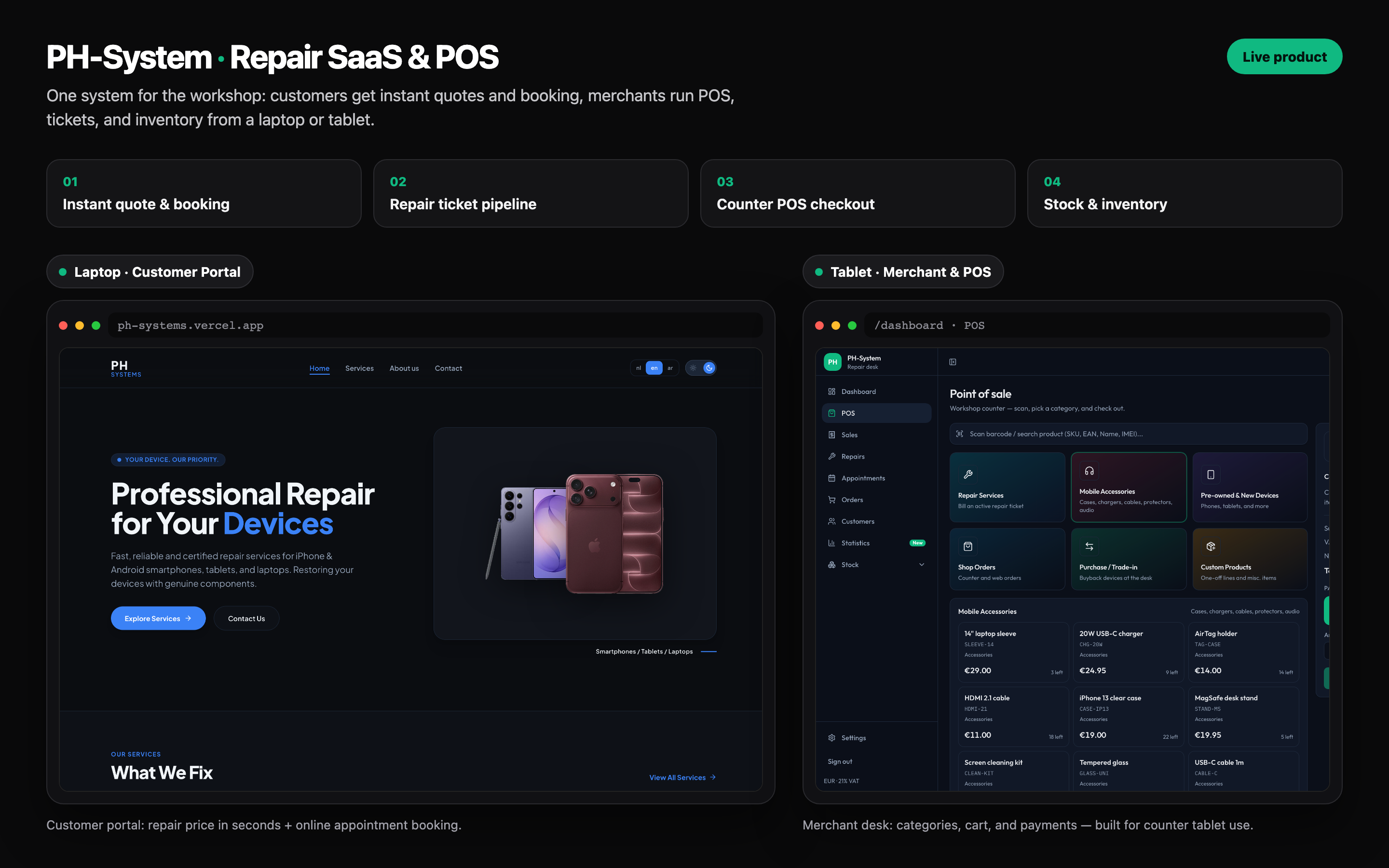 PH-System — Repair SaaS & POS Platform